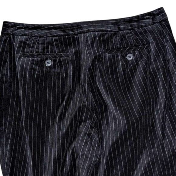 Vintage 90's Y2K APOSTROPHE Vanessa Black Velvet Pinstripe Pants 2 - Picture 2 of 3